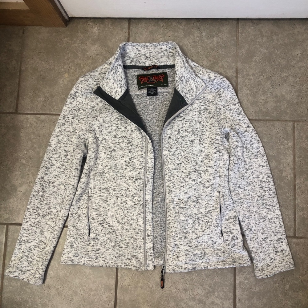 Trail Crest Full Zip Fleece Sweater Jacket Medium VTG‎ Outdoorsman |7|